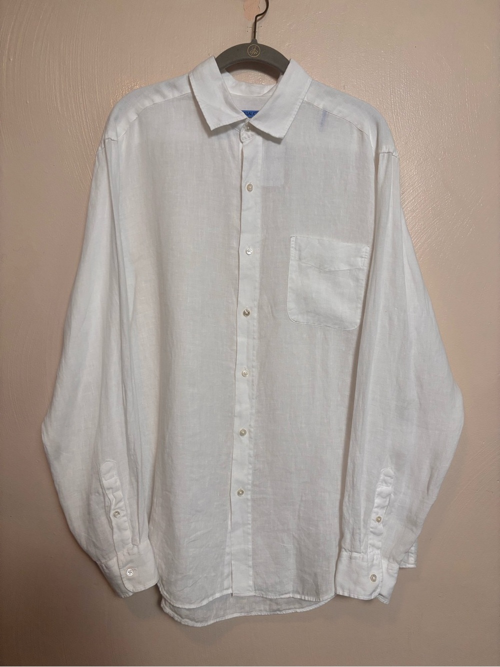 NWT J. Mclaughlin Mens Shirt Gramercy Woven Linen Long Sleeve Button Down Large